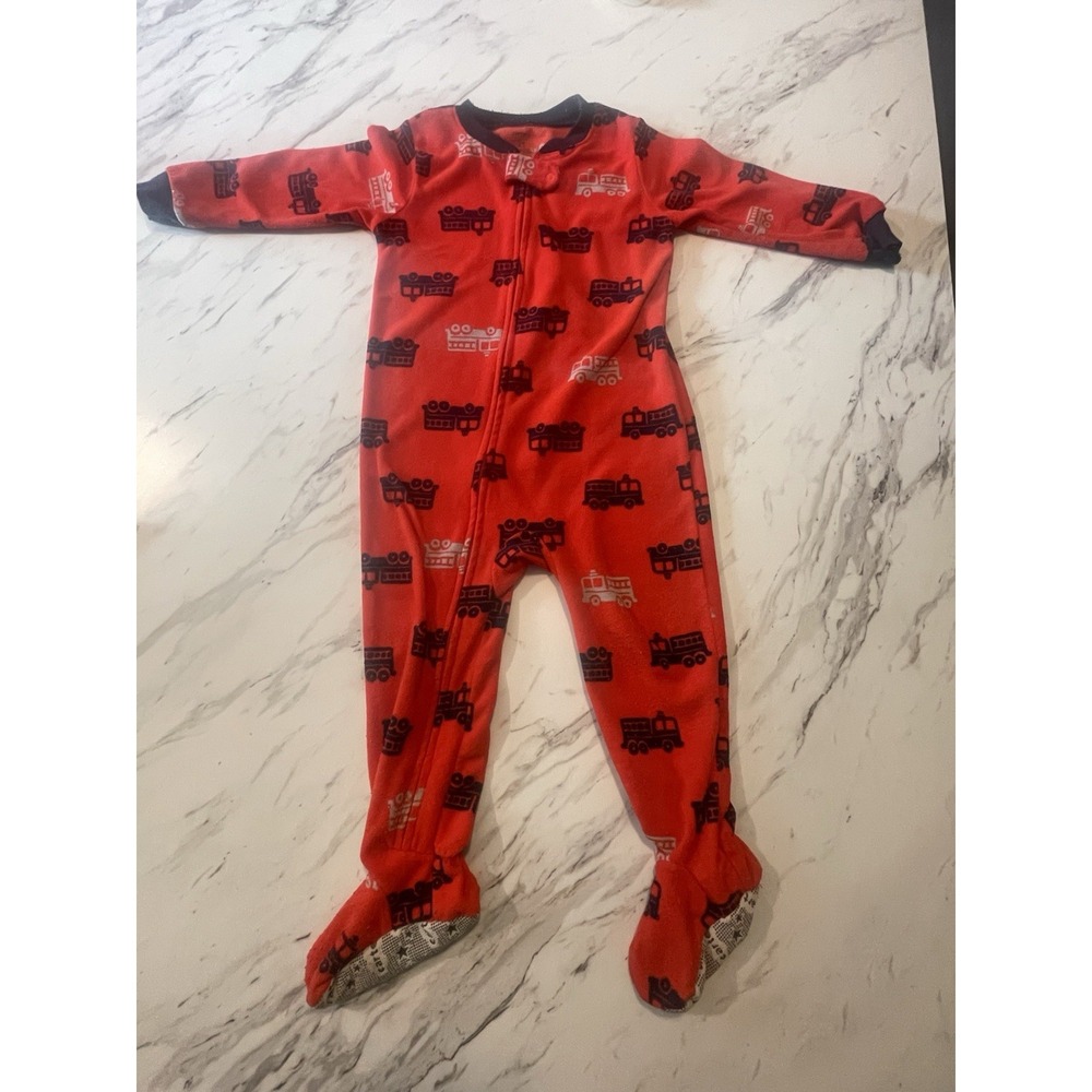 Carter's baby Zip Up sleeper pajamas - firetrucks Size 2T - Picture 1 of 3